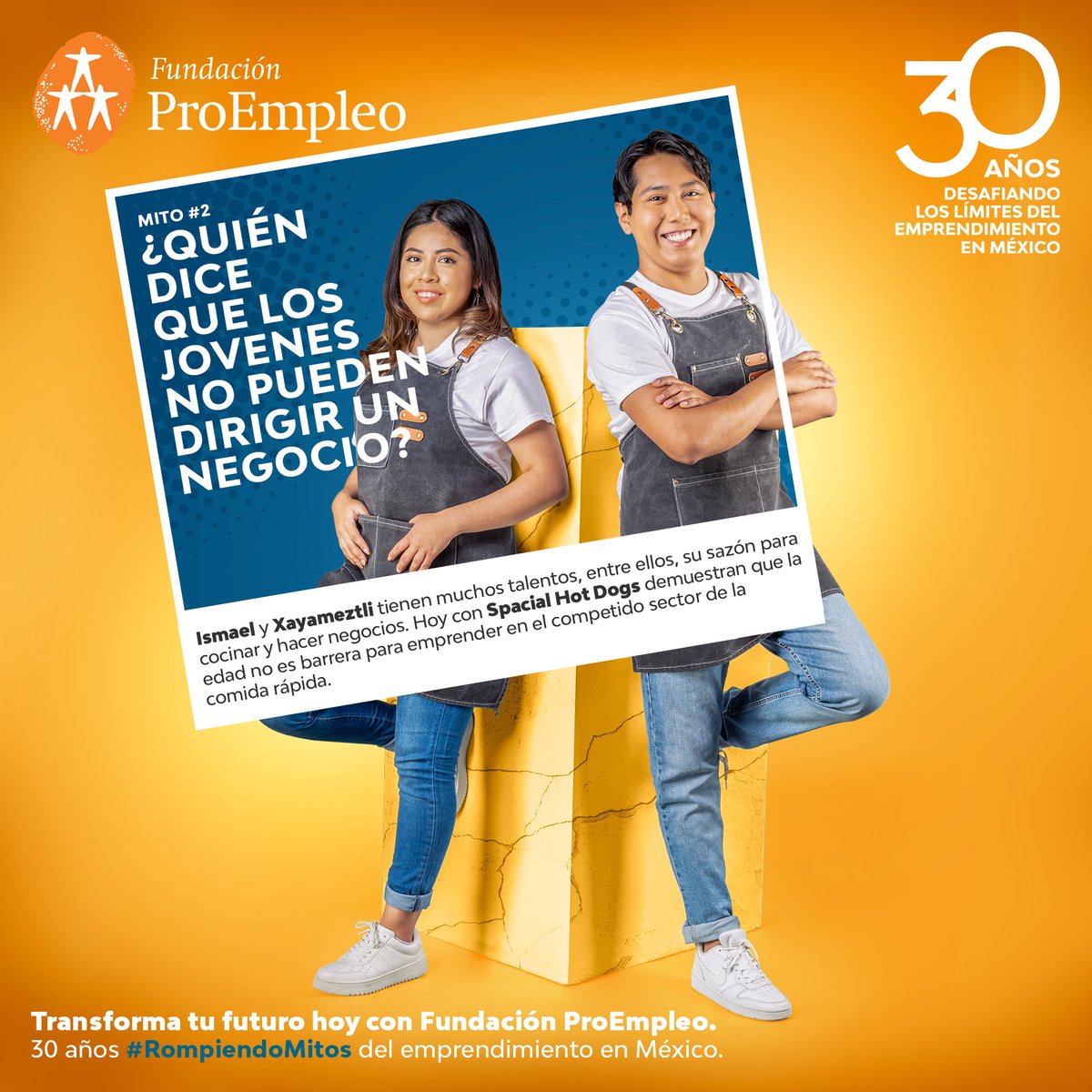 ¡Transforma tu futuro hoy, como lo hicieron Xayameztli e Ismael de Spacial Hot-Dogs  con Fundación ProEmpleo! 🧡

Te proporcionamos las herramientas necesarias y te acompañamos en cada paso para que puedas impulsar tu #negocio #emprendedor.