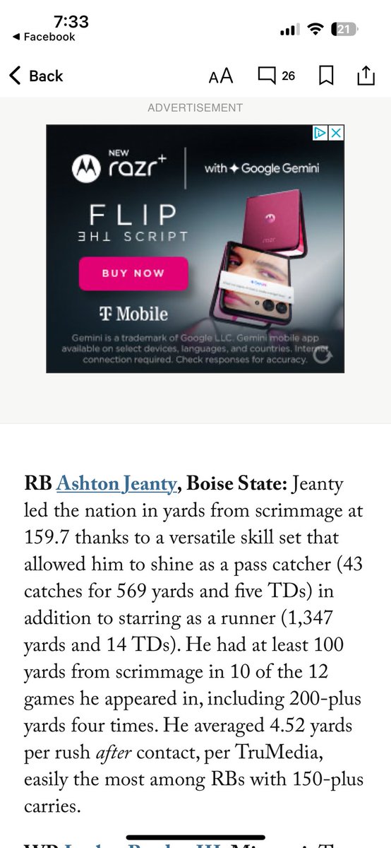 mikevigh's tweet image. Shoutout to @BroncoSportsFB @AshtonJeanty2 and @JonahDalmas35 who made @TheAthletic 2024 preseason All-America teams. @BoiseState is one of a handful of schools with multiple players on this list. #BleedBlue #PowerProgram