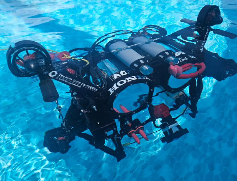 OSUengineering's tweet photo. Buckeyes made a splash 💦 at @RoboNationInc's #RoboSub 2024! The Ohio State Underwater Robotics Team @osu_uwrt qualified for finals for the 1st time ever and then clinched:
🥈 2nd, Overall Autonomy
🥇 1st, Systems Assessment
🥈 2nd, Overall in Design Documentation https://t.co/gv6itfa9kF