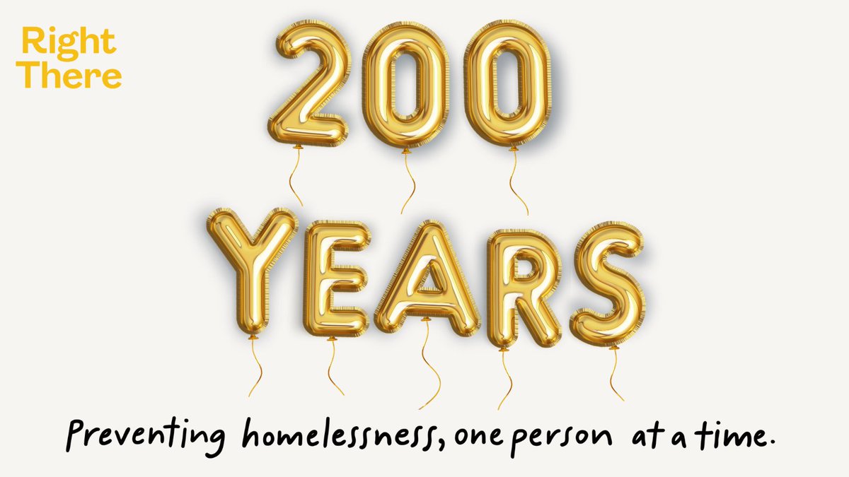 Today marks six months since our 200-year anniversary began 💛🎈 We have a lot of great work to celebrate, but a lot still to do. 

Visit RightThere.org to find out how you can help us continue our life-changing work; preventing homelessness, one person at a time.