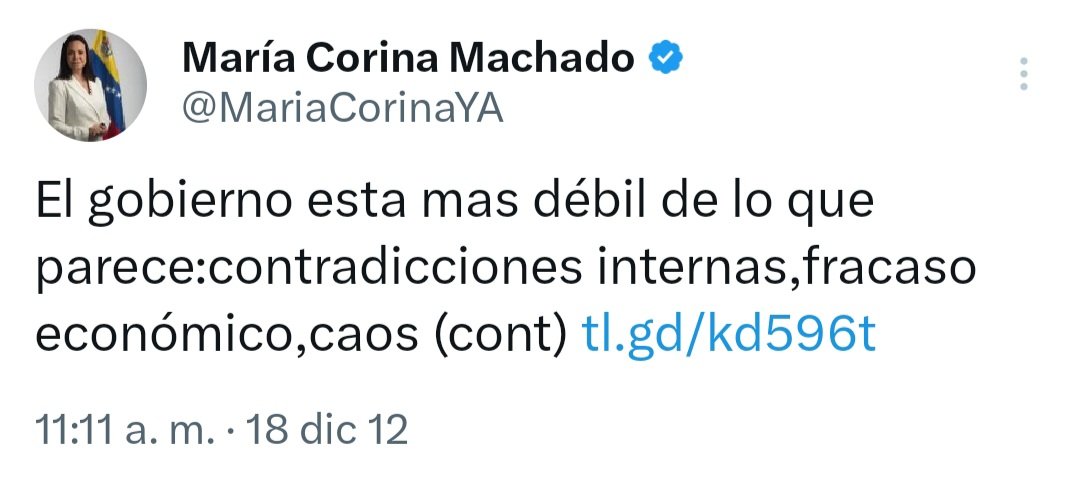 ArondonFT's tweet photo. Maria Corina viene mintiendo desde el 2002 pero aquí dejo pruebas de sus mentiras desde el 2012, donde dice exactamente lo mismo año tras año https://t.co/FgDnbfwFnm