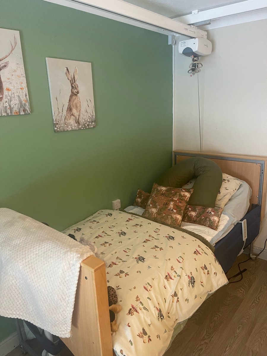 StAnnesCom's tweet photo. Making our clients feel at home is a key part of our person-centred care. Three weeks ago our Creykes Lodge service welcomed a new client who has a love for Peter Rabbit, so our amazing team stepped up and decorated her bedroom. Well done team! 👏 #proud #care #Charity #Rawcliffe https://t.co/JlHN16JdPL