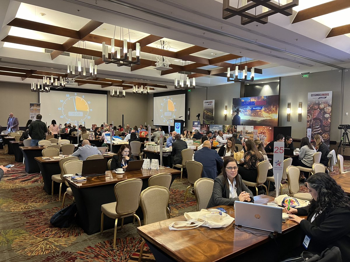 Business-to-Business meetings are the lifeblood of <a href="/USDA/">Dept. of Agriculture</a> agribusiness trade missions. Here in Bogota, U.S. companies are connecting with local buyers that are hungry to bring these world-class 🇺🇸food and ag products to Colombian consumers.