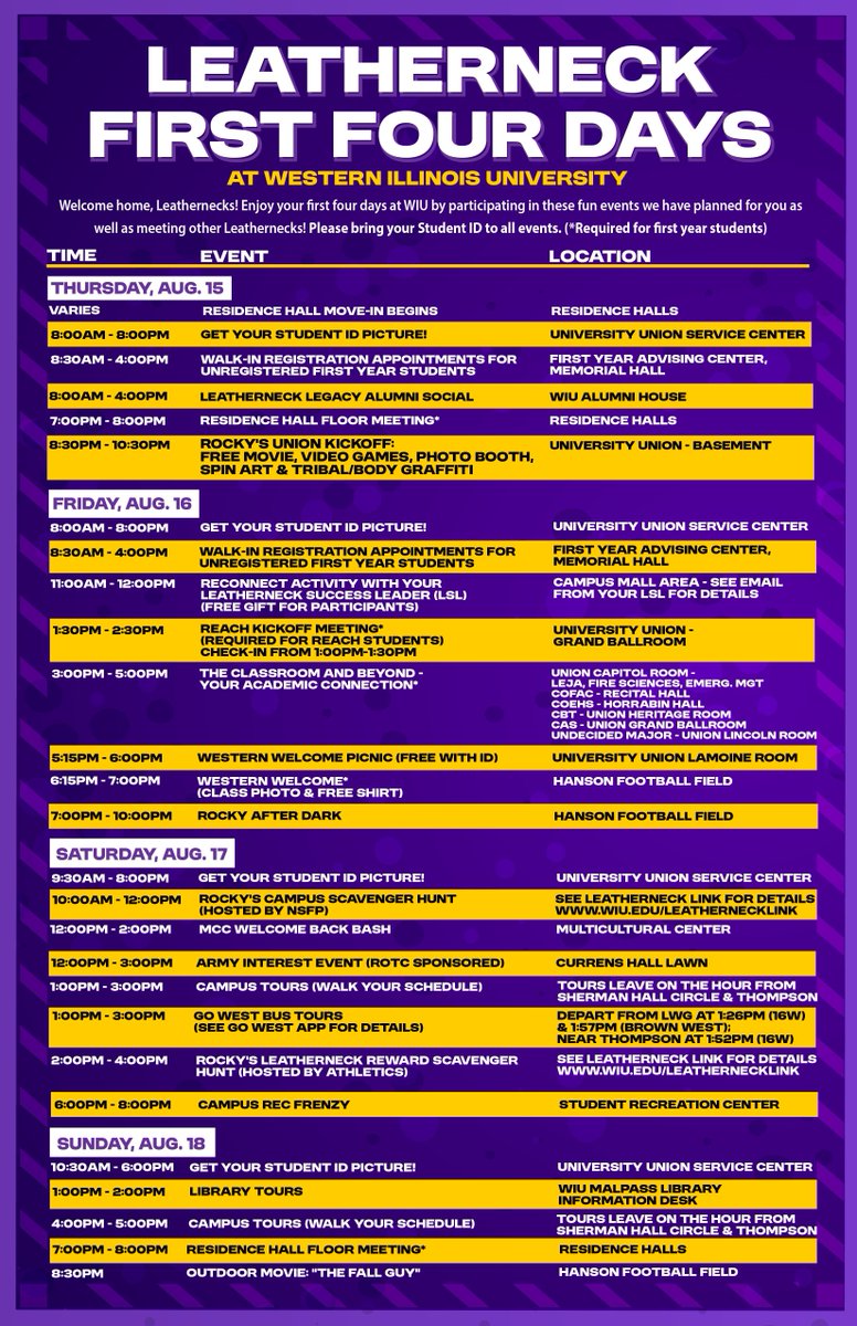 We are so excited to have you back!! We have lots of events coming up, see you there!💜 💛