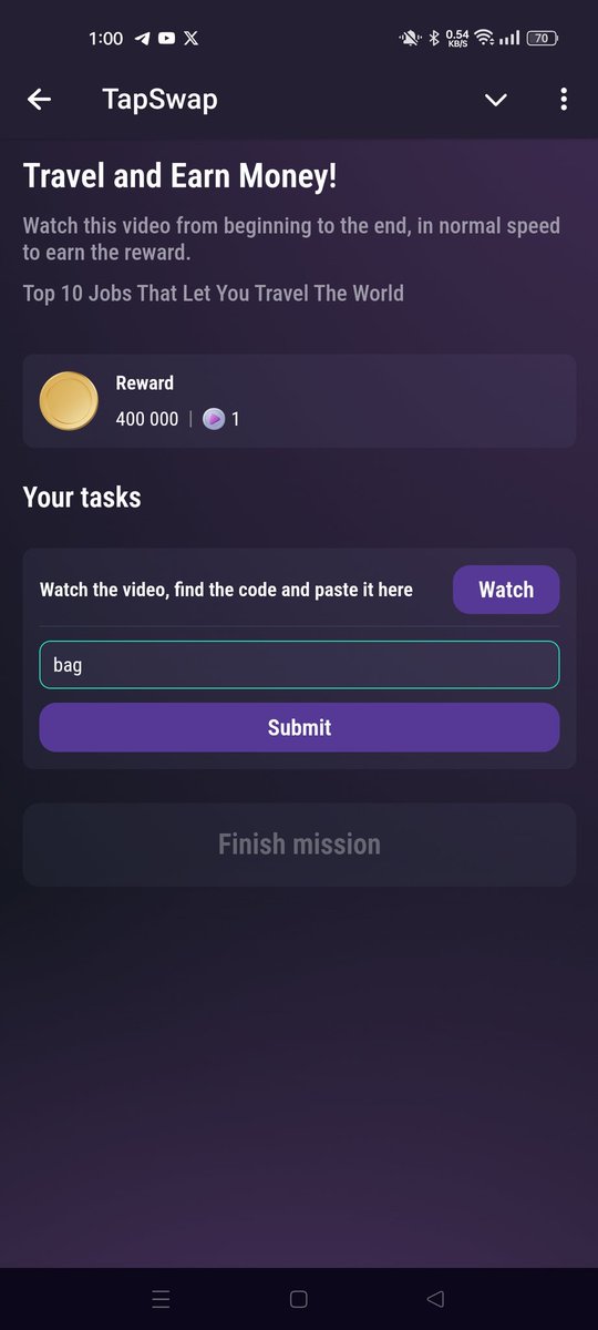 CryptoBullisher's tweet photo. #TapSwap Today New Cinema Code
๐๏ธ 14/08/2024 ๐๏ธ
Q:- Travel And Earn Money!
A:- bag
Q:- Make Your First $100,000
A:- moon
#tapswapcodes #hamster #hamsterkombat #Tapswapcode #tapswapupdate https://t.co/8Z94AVkarC