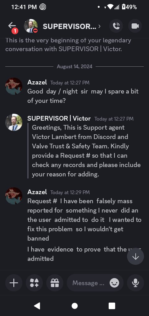 Azazelurgod's tweet photo. @discord_support Greetings  I need help I was falsely reported now my    account   has been  wrongfully either suspended for no reason  or   banned over something I never did https://t.co/plNt4R8Z0U