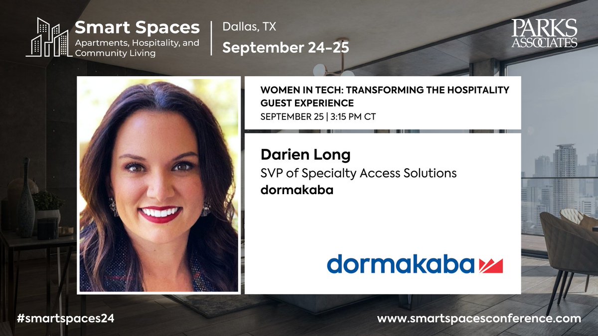 🎤 Darien Long, SVP of Specialty Access Solutions, dormakaba is speaking during #SmartSpaces24 in Dallas!

Don’t miss out on 50% off in-person registration with code SMSP-50C here 👉 smartspacesconference.com

#IoT #PropTech #AI #Dallas