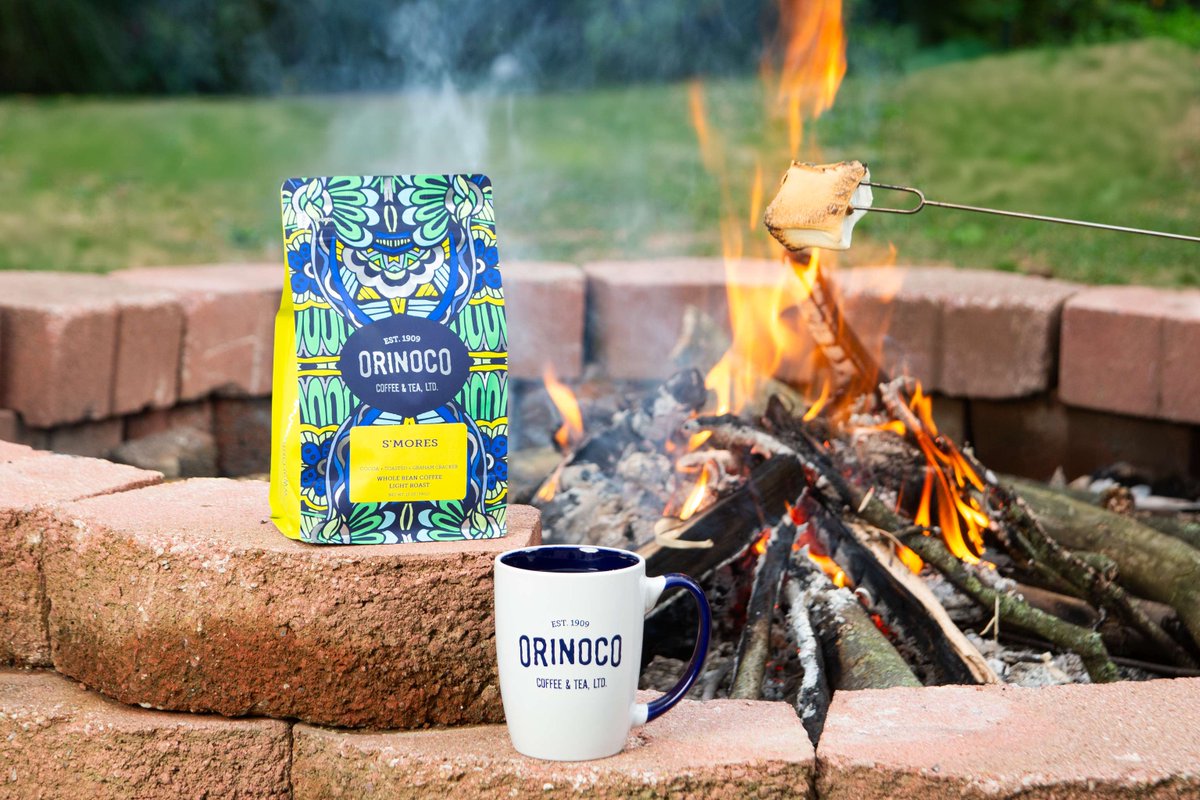 OrinocoCoffee's tweet photo. Our light roast S’mores Coffee blends the best of late-summer camping trips, cozy campfires, and delectable cocoa and graham goodness. No skewers necessary! https://t.co/LpIqYaDMsb https://t.co/xSqtLl9QtX
