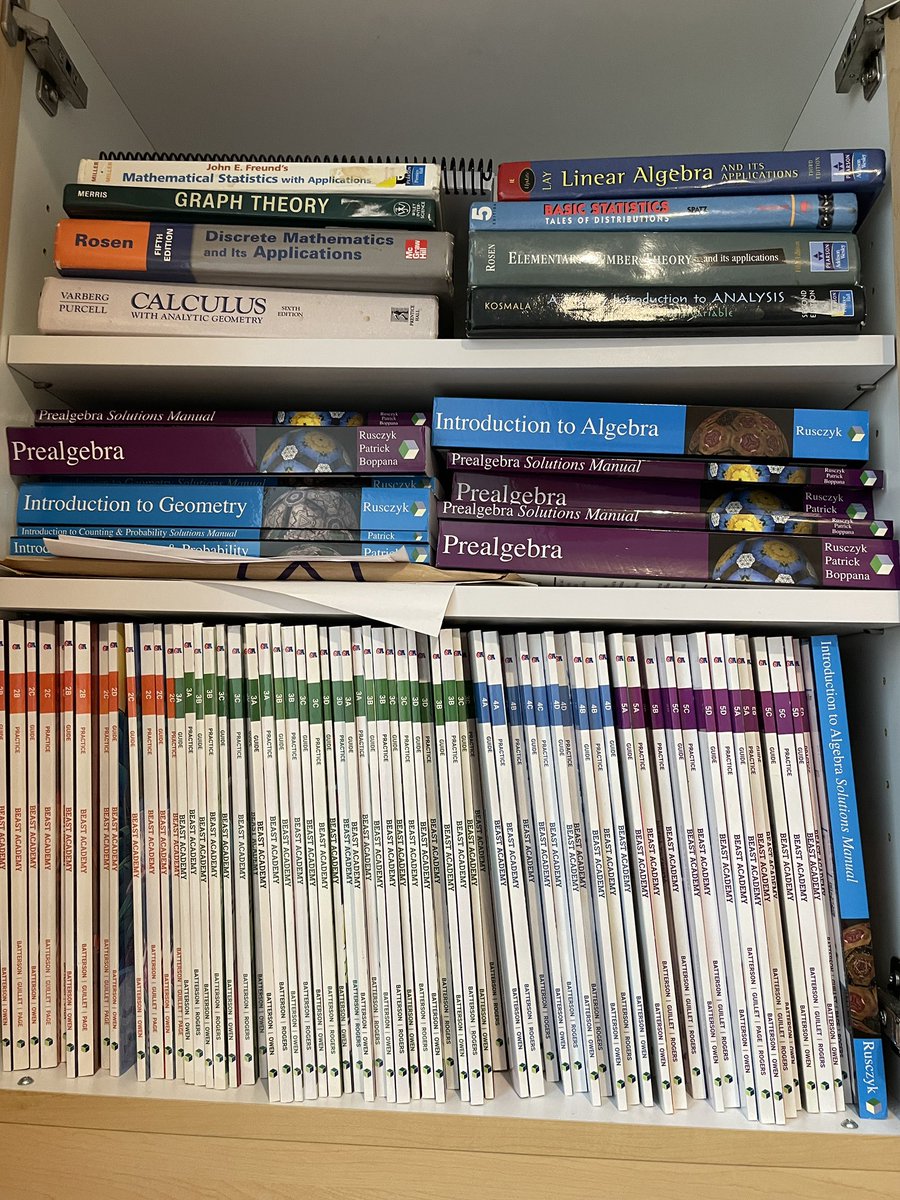 triangleMath's tweet image. Books and books and supplies and more all still arriving with much more to come - we’re excited that our new school year at trianglemathinstitute.com is starting in a bit over a week including a kickoff dinner party next Friday! #mtbos