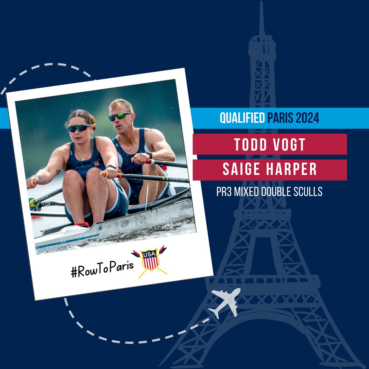 usrowing's tweet photo. Double Trouble 👥
49-year-old Todd Vogt and 22-year-old Saige Harper will both make their Paralympic debut at #Paris2024.
▶️ Shop the #RowToParis Collection: https://t.co/gkAgOXgVrN https://t.co/RiMN3ye6KN