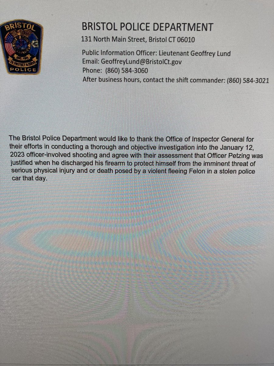 Bristol CT Police (@bristolctpolice) on Twitter photo 