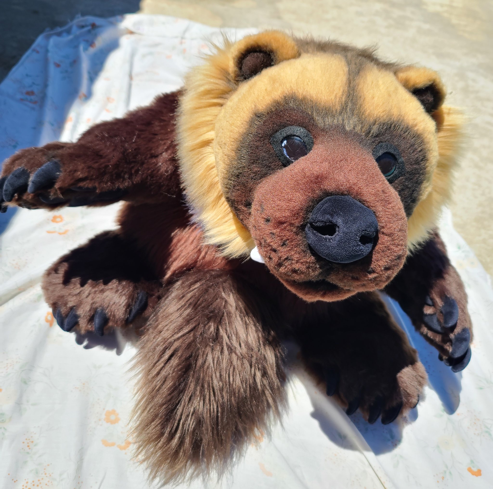 s on X This big ol Wolverine is finally finished He s a whopping 18 pounds almost 60 inches long. I gave them black glass eyes paws are packed with