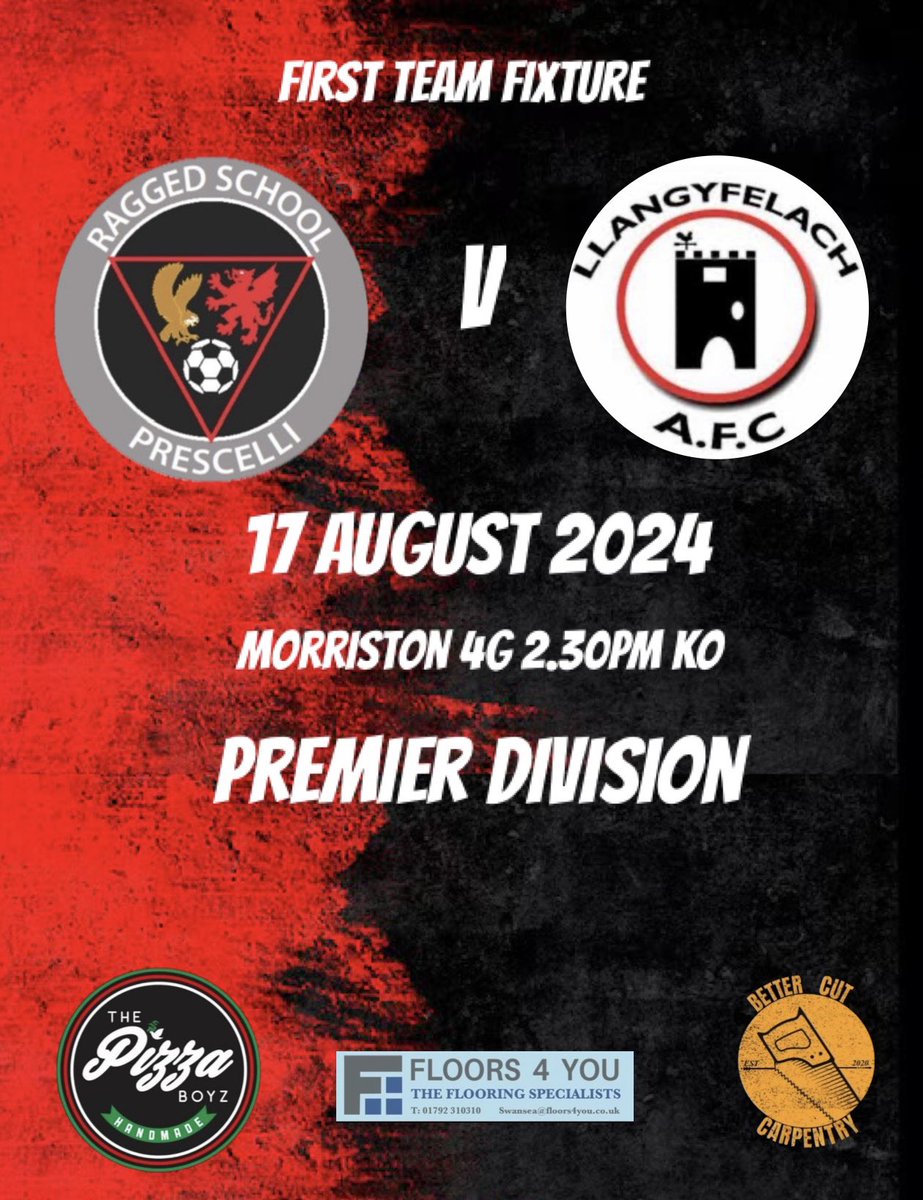 RaggedSchoolfc's tweet photo. Our first league game of the season see us face last season’s West Wales cup finalists Llangyfelach AFC. A tough opener but a game we look forward to #upparagged❤🖤 https://t.co/aG3mT7AtTZ