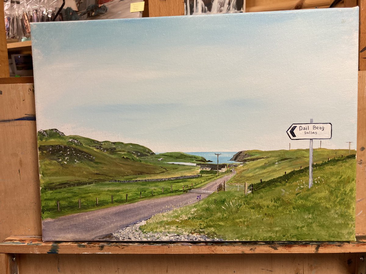 MacleanArtist's tweet photo. Down to Dalbeg, acrylic on canvas approx 12x16 inches #IsleOfLewis #dalbeg #coast #village #art #artist #acrylic https://t.co/UqJprdqy6m