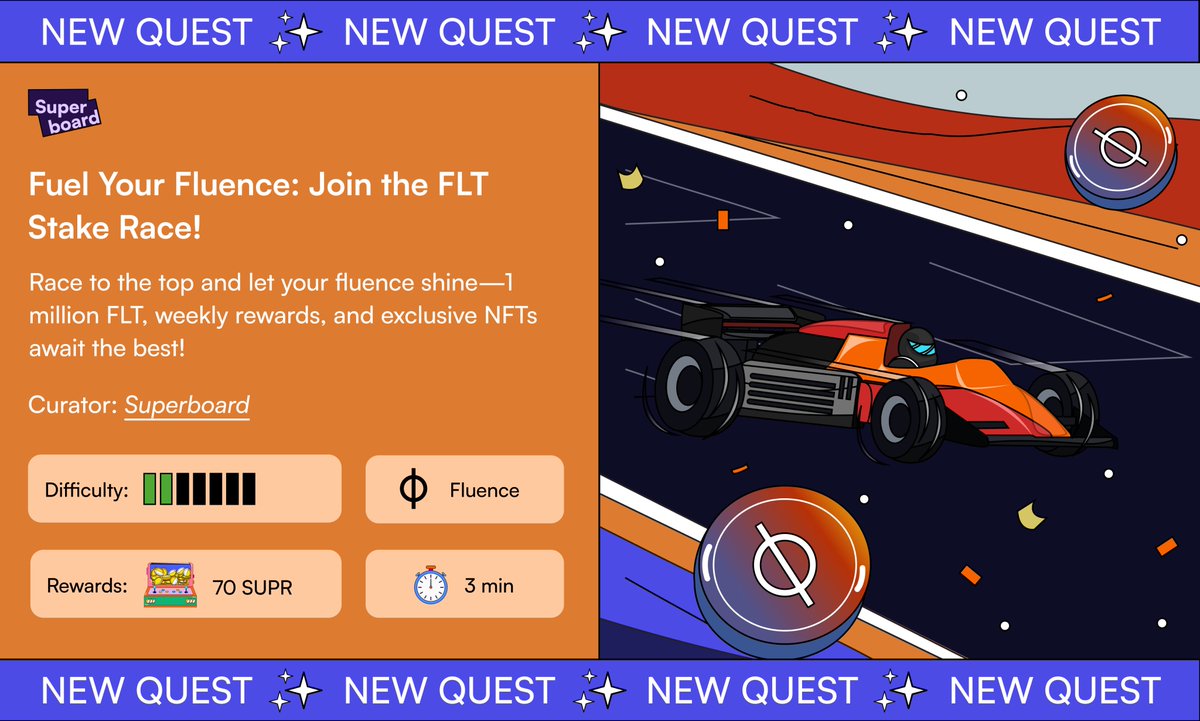 🔥 Bullish on DePIN? Don’t miss out! 🚀

Join our exclusive quest with Fluence Network, the decentralized cloudless computing platform. Complete it and race to win up to 100,000 FLT tokens! 💰

🏎️ FLT Go: superboard.xyz/quests/superbo…