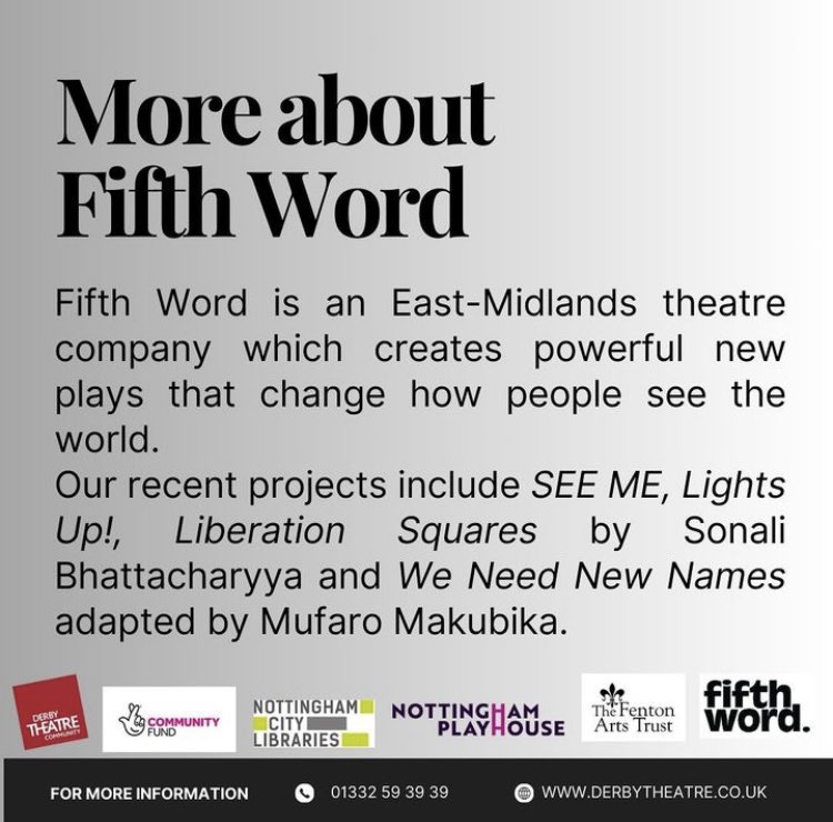 📝CREATIVE WRITING workshop📝

Are you a first time writer? Have you tried creative writing before? Do you want tips and ideas for writing for the stage?

BOOK YOUR FREE PLACE:
(Places limited)

derbytheatre.co.uk/?s=Creative+wr…

📆 22 Aug 6.00pm-8.00pm at Nixon Cafe DE22 3SJ

📆 7 Sep