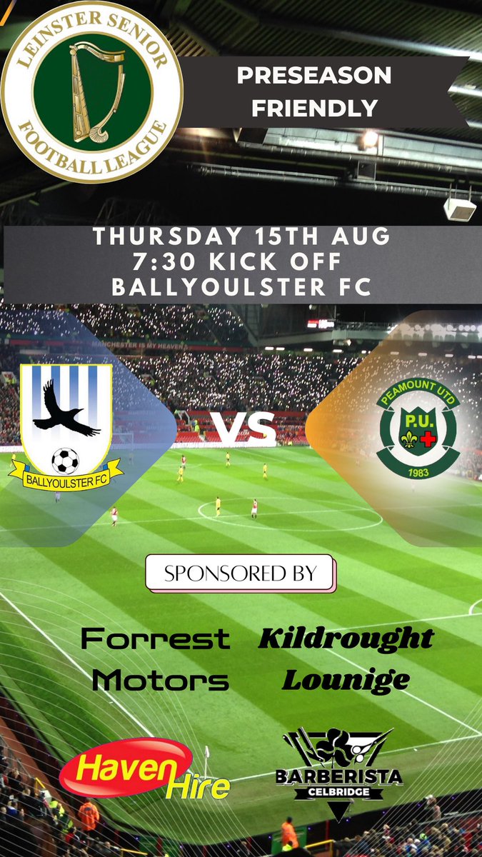Preseason continues… 

<a href="/peamountutdfc/">Peamount Utd FC</a> 
<a href="/AlQuinn2015/">LSL Live Update’s</a> 
<a href="/LSLLeague/">Leinster Senior League</a>