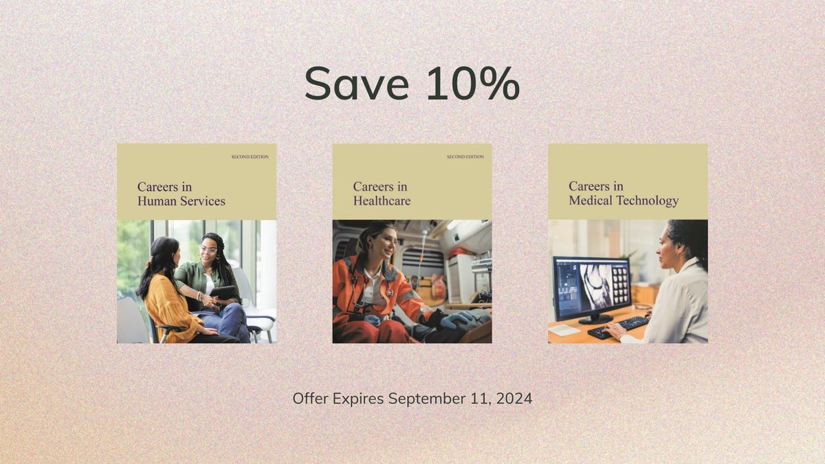 New Editions from the Widely Praised "Careers in" Series Explore Jobs in Healthcare &amp; Human Services. Summer Savings and Free Online Access Included! Special Savings Inside! conta.cc/4cuRKQF