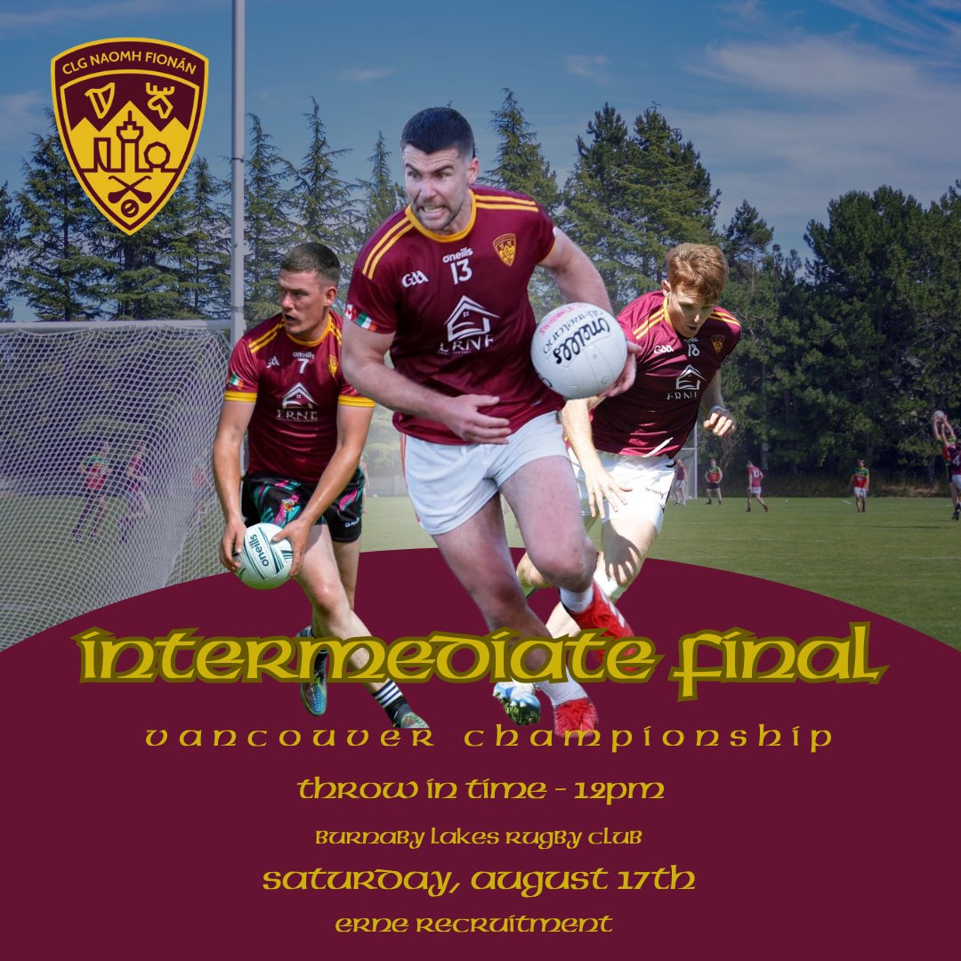 Vancouver Intermediate Men’s Final 🏐
.
Our Inter men’s team will play FVG this Saturday at 12pm in the final of the inter championship. It’s been a good campaign for the lads this year and with FVG always a tough opponent this one will be a great match up! #GAA