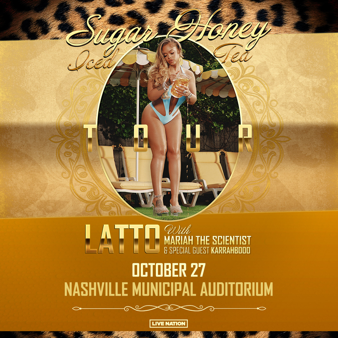 Attention Nashville! BIG LATTO will be stopping by, along with Mariah the Scientist &amp; special guest Karrahbooo, for her Sugar Honey Iced Tea tour on Sunday, Oct 27 at the Nashville Municipal Auditorium! Tickets go ON SALE Friday, Aug 16 at 10AM CST. For more info, link our bio!!