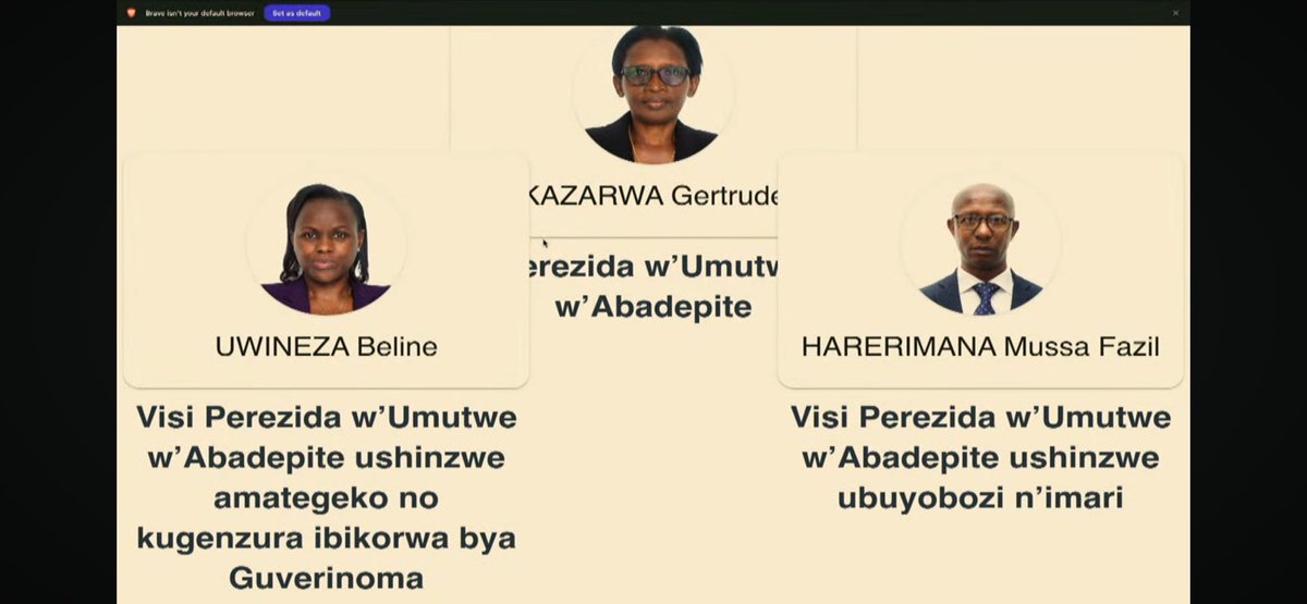🔷Minisitiri w’Intebe Eduard Ngirente ararahiye

🔷Ishyaka #PL rigumana Ubuyobozi bw’Inteko Nshingamategeko, abadepite bakaba batoye Hon Kazarwa Geltrude. 

VIDEO: youtu.be/81or5CBvokk

<a href="/KARANGWASewase/">KARANGWA Sewase🇷🇼</a>  <a href="/SadateMunyakazi/">Munyakazi Sadate</a> <a href="/merardmp/">Dr Merard Mp</a> <a href="/TomNdahiro/">Tom Ndahiro</a> <a href="/EgidieBibio/">Ingabire Egidie Bibio</a> <a href="/IngabireIm/">Ingabire Immaculee</a>
