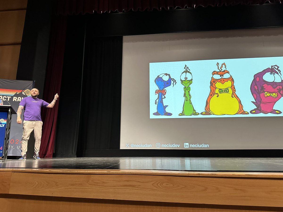 neciudan's tweet image. Had an amazing time speaking @ReactRally in beautiful Utah
Thanks for everyone who attended my talk, it was a pleasure hanging out and eating spicy chicken 🍗 with you.
The conference was something else, thanks to the organizers and the amazing speakers who made it possible