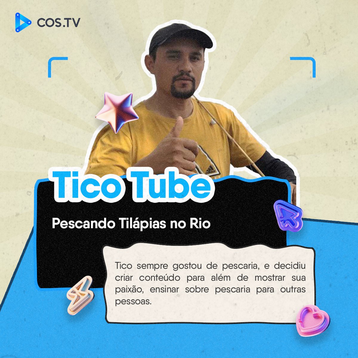 costvbrasil's tweet image. #ConhecendoCOSers 

Tico Tube decidiu unir sua paixão por pescaria e a vontade de mostrar e ensinar pessoas à como pescar, e criou um canal na COS.TV! 

Vídeo de pescaria de Tilápias: cos.tv/videos/play/54…

Vamos apoiar um criador, COSers? 🚀

#pescaria #COSTV