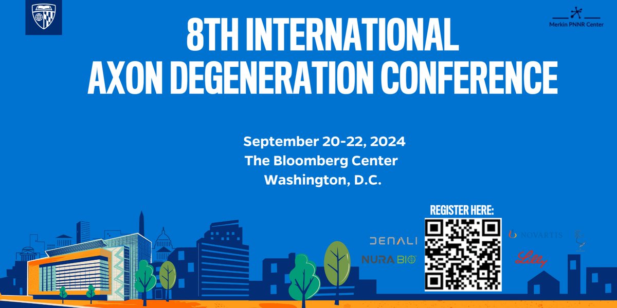 MerkinPnnrCtr's tweet photo. Join us for the 8th International Axon Degeneration Conference, hosted by @HopkinsMedicine and @MerkinPnnrCtr in Washington, DC, from September 20-22, 2024!
Retweet to spread the news.

To register: https://t.co/gW5q6vB6fP
#Axondegeneration # https://t.co/iBAGwbWVvU