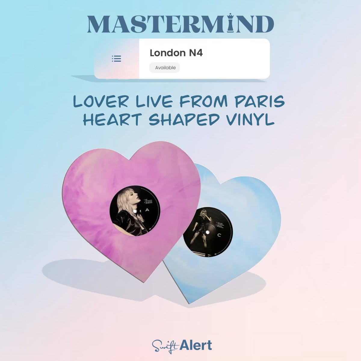 swiftalert_13's tweet image. We have seen so much love between Swifties on our timeline recently & want to keep the love rolling 💕🩵 
Our London N4 prize is a Lover Live From Paris vinyl 💕Game is open now! Good luck 🤗🫶🏻