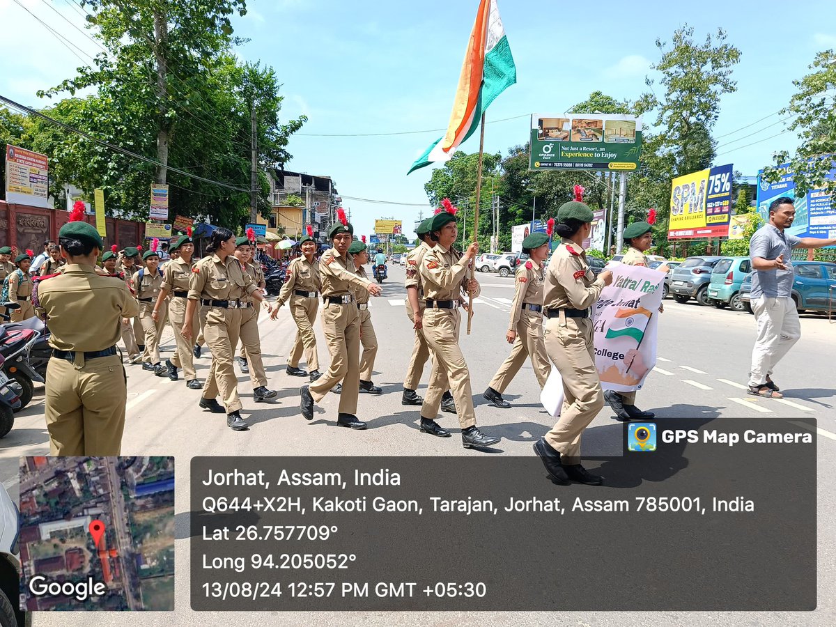 JBUniversityJRH's tweet photo. On the auspicious occasion of the 78th Independence Day of India, J.B. College organised Tiranga Yatra and Pledge taking ceremony as a part of the Har Ghar Tiranga Programme launched by Government of India.
#HarGharTiranga2024 #TiranagaYatra #TirangaRally https://t.co/O9BJVnQ9hz