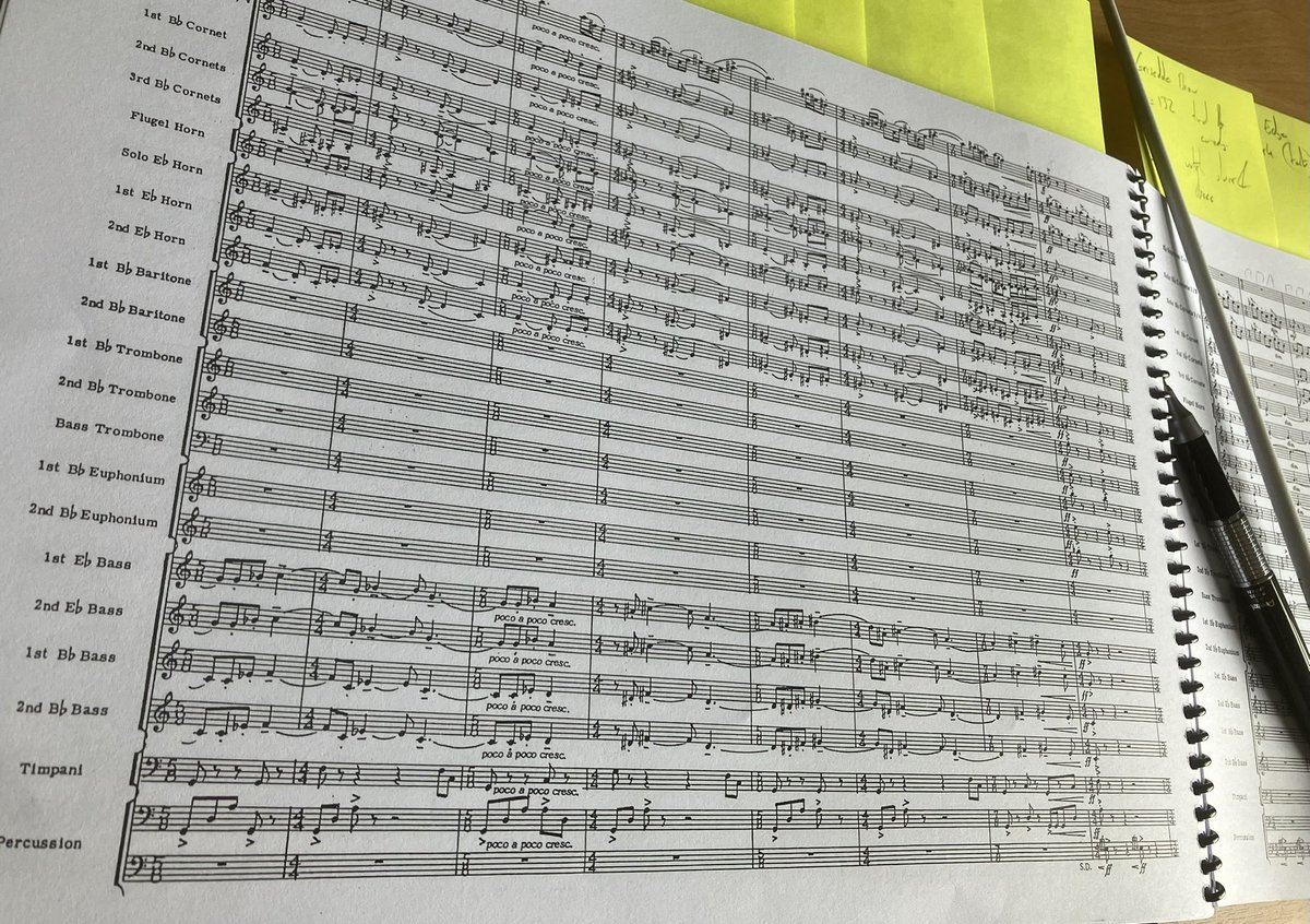 1st evening back with #StrabaneBrass after the summer (⛈️☔️🌦️🤦‍♂️) break - plenty to gear up for, but particularly looking forward to sinking our teeth into this slice of magic… #brassband