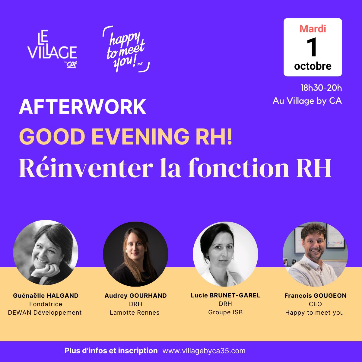 Happy to meet you (@htmyfr) on Twitter photo On se voit le 1 octobre ? 🤩
Le <a href="/VillageCA35/">Le Village by CA Ille-et-Vilaine</a> et Happy to meet you vous invitent à la deuxième édition de Good Evening RH "Réinventer la fonction RH : Modernisation et fidélisation au coeur des entreprises", avec :
Entrée gratuite sur inscription ▷ villagebyca35.com/good-evening-r… On se voit le 1 octobre ? 🤩
Le <a href="/VillageCA35/">Le Village by CA Ille-et-Vilaine</a> et Happy to meet you vous invitent à la deuxième édition de Good Evening RH "Réinventer la fonction RH : Modernisation et fidélisation au coeur des entreprises", avec :
Entrée gratuite sur inscription ▷ villagebyca35.com/good-evening-r…