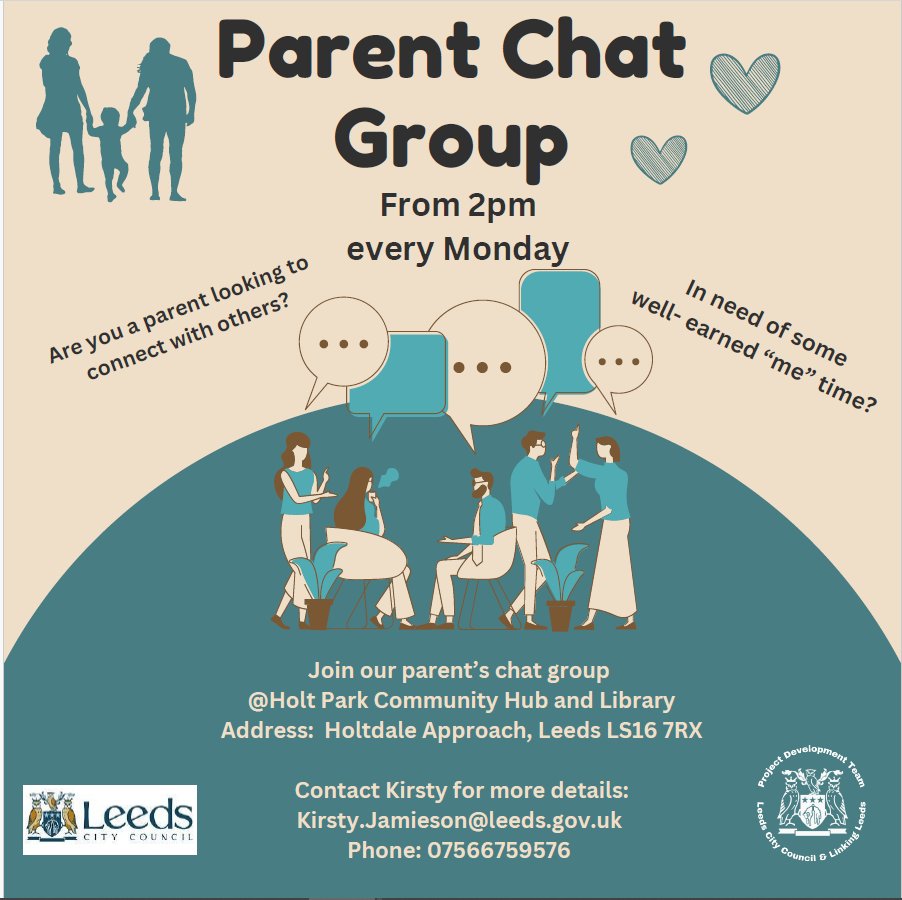 Project Development Team (@projectdevteam) on Twitter photo The FREE Parents Chat group will be a space for local parents of new borns , children and teenagers to come together over refreshments and share advice, experiences or just have some rest for the hour. 😊 <a href="/leedslibraries/">Leeds Libraries</a> @LinkingLeeds The FREE Parents Chat group will be a space for local parents of new borns , children and teenagers to come together over refreshments and share advice, experiences or just have some rest for the hour. 😊 <a href="/leedslibraries/">Leeds Libraries</a> @LinkingLeeds