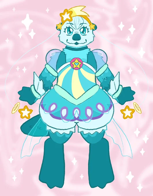 anthro designs of lala and hikaru from precure for  as part of a trade! :D 