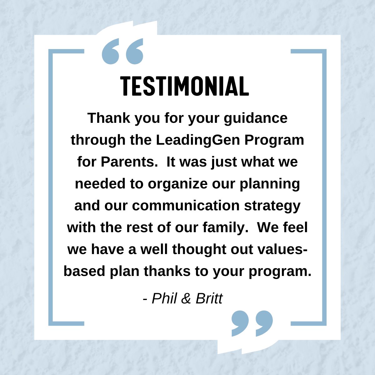 We are honored to have been a part of this family's journey. Supporting our clients as they create lasting impacts and #livetheirlegacy is what drives us every day. 

Are you interested in our LeadingGen Program? Contact us here to learn more buff.ly/3sHNmwS