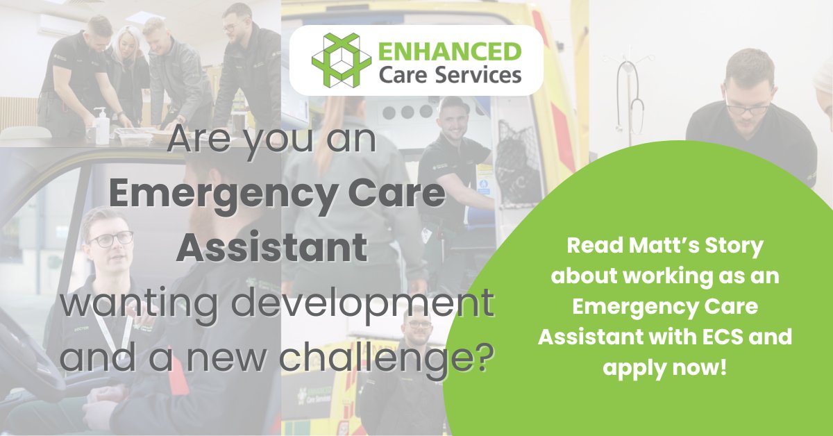 Enhanced Care Services Ltd. (@enhanced_c_s) on Twitter photo 🚨Recruiting Emergency Care Assistants!🚨
Apply online or enquire via recruitment@enhancedcareservices.co.uk or call 02380 201 561 🚑
To find out more about working as an Emergency Care Assistant for ECS visit
enhancedcareservices.co.uk/ecs-latest/eca… 🚨Recruiting Emergency Care Assistants!🚨
Apply online or enquire via recruitment@enhancedcareservices.co.uk or call 02380 201 561 🚑
To find out more about working as an Emergency Care Assistant for ECS visit
enhancedcareservices.co.uk/ecs-latest/eca…