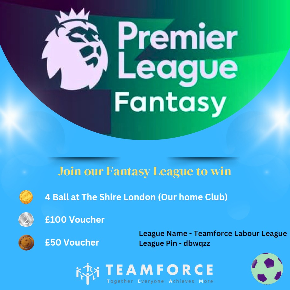 With the new football season about to begin, Teamforce are running a fantasy league this year. 
The league is open to all. 

#Teamforce #TogetherEveryoneAchievesMore #FPL #Fantasyfootball #PremierLeague 

fantasy.premierleague.com/leagues/auto-j…