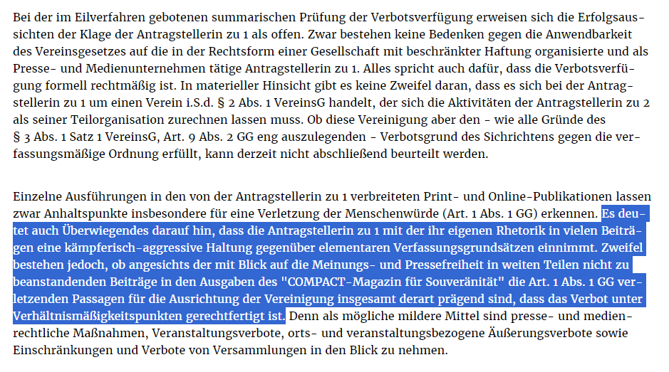 SchonungslosYT's tweet image. Das #compactverbot wurde erstmal via Eilverfahren aufgehoben, aber das Thema ist damit noch nicht durch.
#Faeser