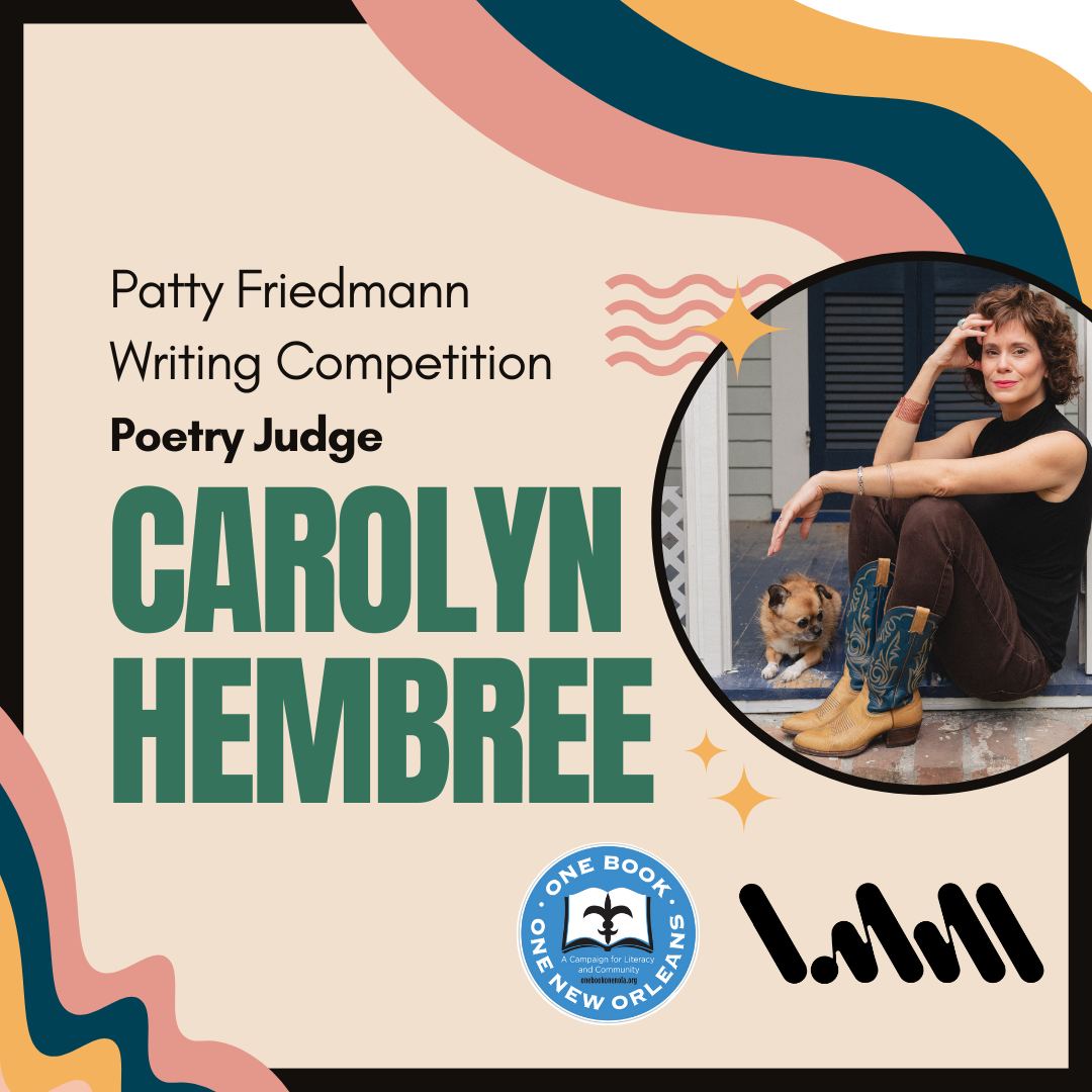 Poetry judge <a href="/CarolynHembree/">Carolyn Hembree (she/her)</a>'s third poetry collection, For Today, was published by <a href="/lsupress/">LSU Press</a>. She has received numerous grants and awards. She is a professor in the MFA program at <a href="/UofNO/">University of New Orleans</a> and serves as the poetry editor of Bayou Magazine