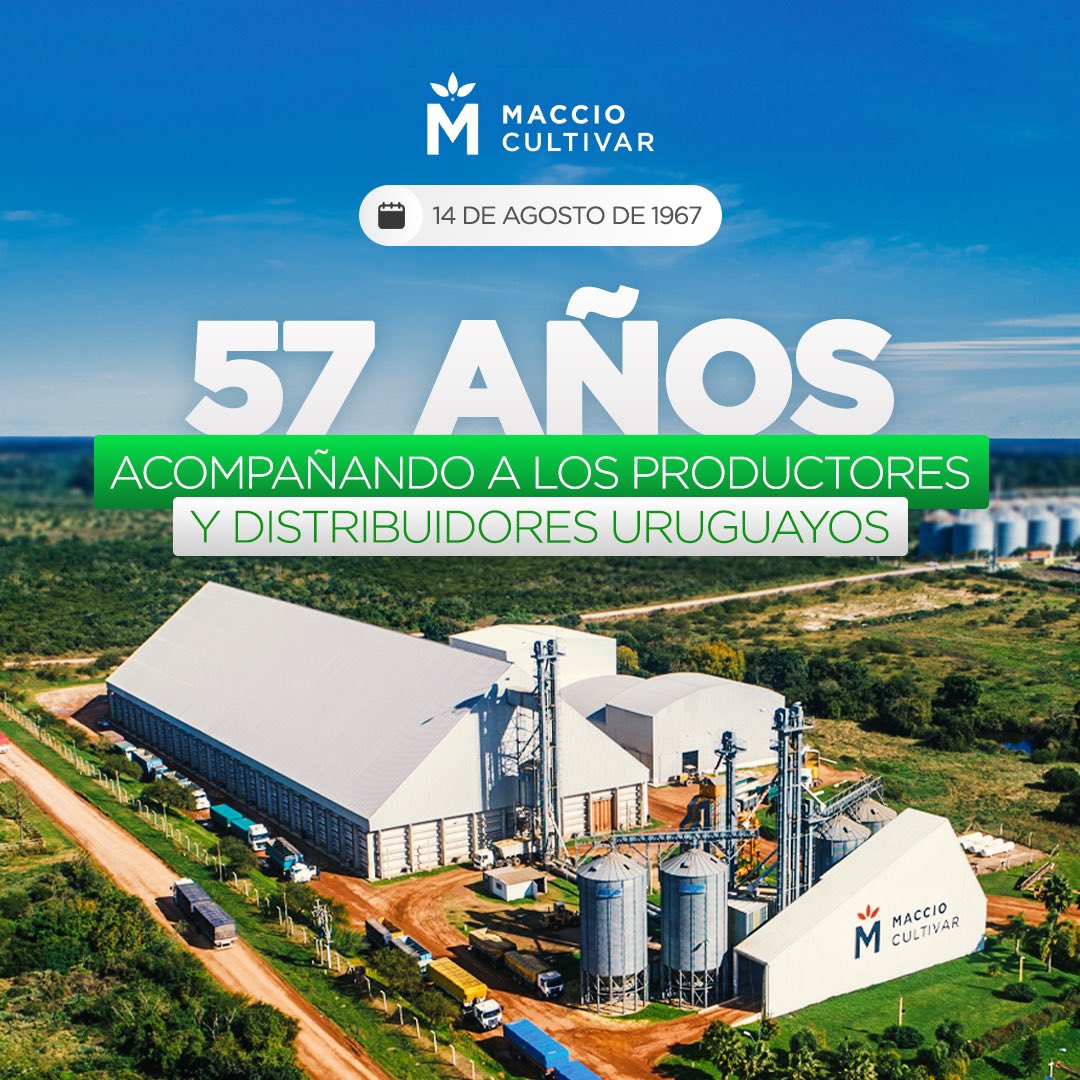 🗓️ Hoy celebramos 57 años de historia, dedicación y crecimiento junto al campo, nos enorgullece mirar hacia atrás y ver todo lo que hemos logrado juntos, y más aún, proyectar un futuro donde seguiremos siendo parte esencial del desarrollo agrícola en Uruguay