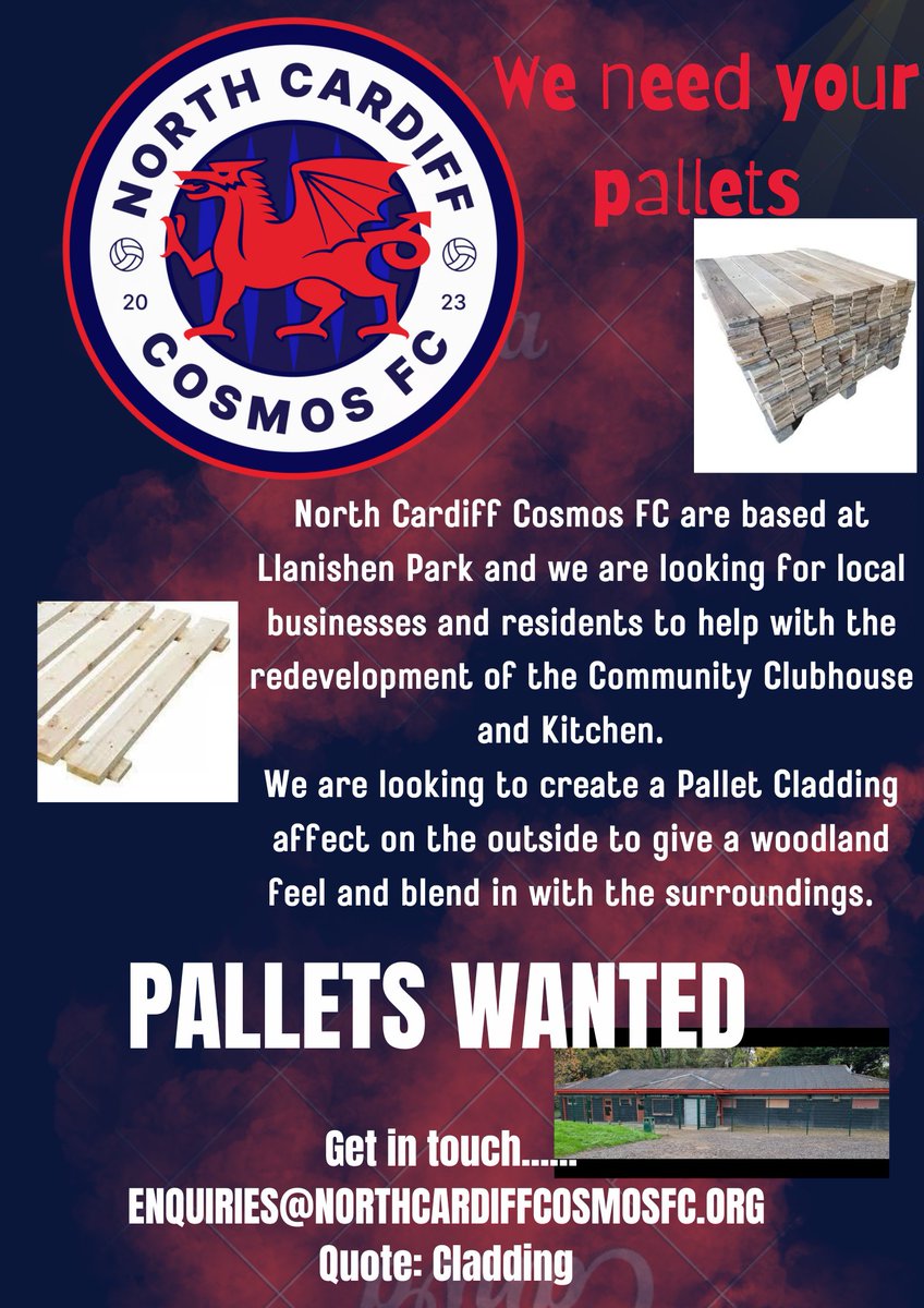 Anyone able to support this local community project? Get in touch enquiries@northcardiffcosmosfc.org