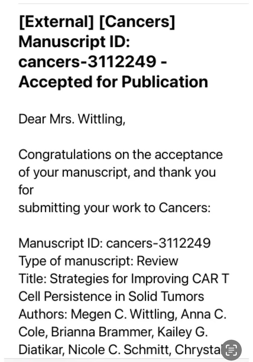 Cheers to ⁦<a href="/megen_wittling/">Megen Wittling</a>⁩ in ⁦<a href="/PaulosLab/">Paulos Lab</a>⁩ for getting manuscripts and reviews accepted left and right! ⁦<a href="/EmoryMSTP/">Emory MSTP</a>⁩ ⁦<a href="/WinshipAtEmory/">Winship Cancer Institute of Emory University</a>⁩