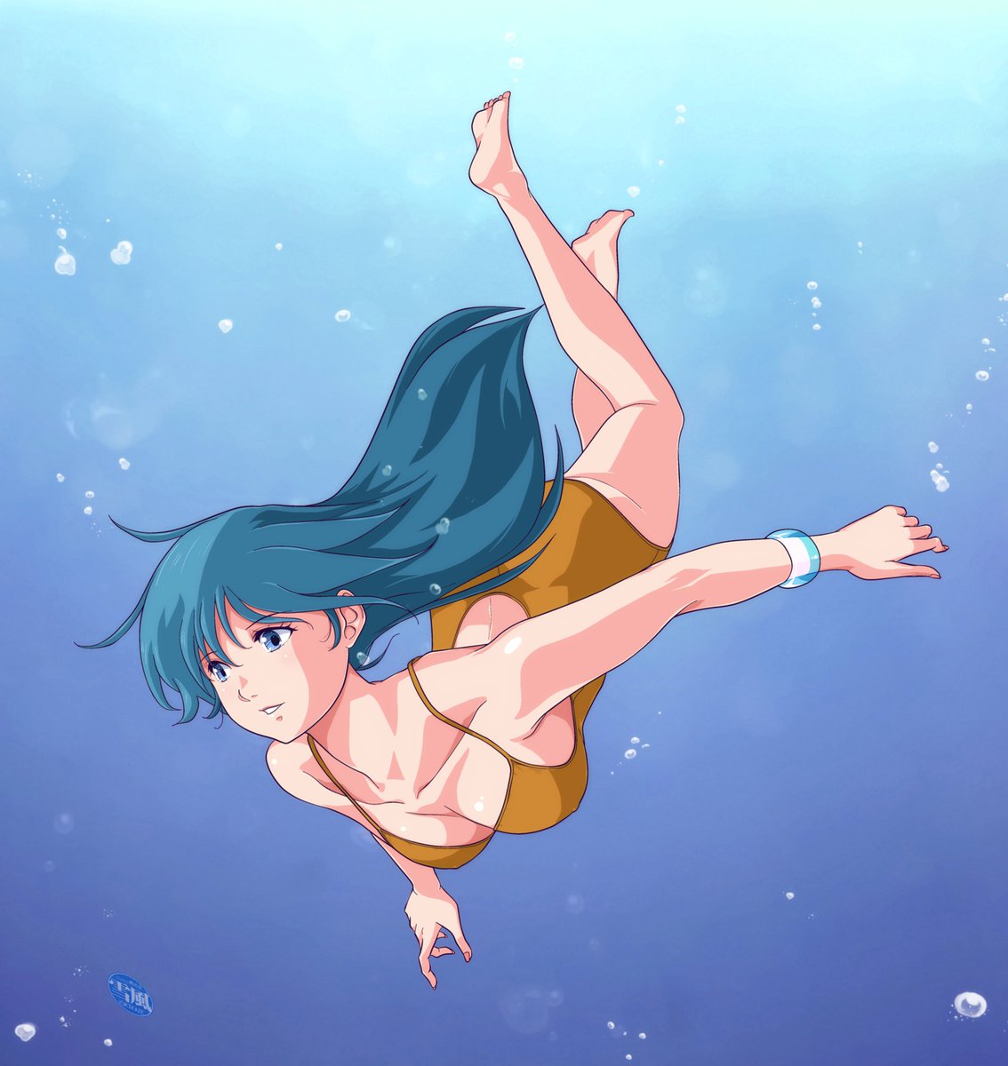 「もぎたての恋 で見る 夏のミラージュは きまぐれ天使 な オレンジ・ミステリー 」|毛根要請・雪風のイラスト