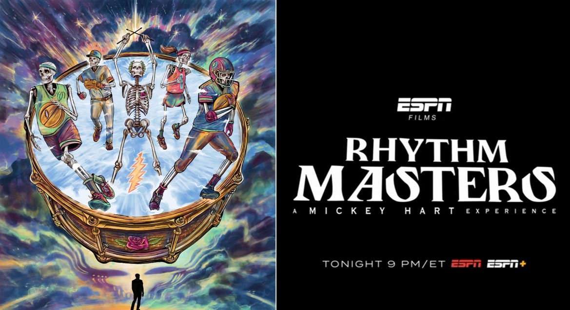 bhofheimer_espn's tweet photo. ESPN Films' Rhythm Masters debuts tonight (9p ET). A very cool project about legendary @GratefulDead drummer @mickeyhart and his lifelong exploration of the rhythmic connection between music and sports. ⚡

More via Wright Thompson: https://t.co/HZvpP36XaR https://t.co/Im1RrPAXqm