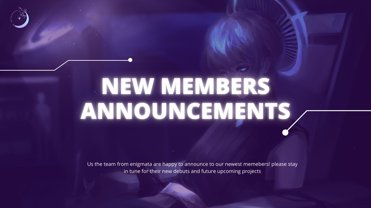 PROJ_Enigmata's tweet photo. 🎉New members announcements!🎉

Us the team from Project_Enigmata are happy to announce Our newest members!

Please welcome 
@ZoomieRoomieVT 🦇
@CaeliPandorosia 📦
@Kyuya_Mei_VT💭

And also our new staff / manager-chan
@W_foxo_ 🦊

#Vtuber | #VtuberReveal | #VTuberUprising https://t.co/un4OZk65A7