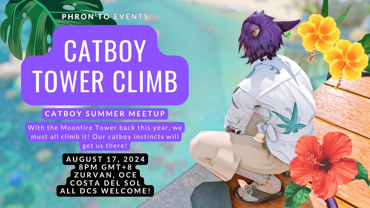 phrontomiqo's tweet photo. A bit short notice, but let's climb the tower this year!

First 10 catboys who reach the top get a prize from me!

Come in your favorite summerwear/swimwear! https://t.co/qTxFFCUthd