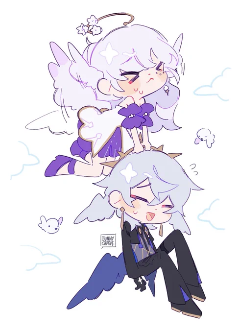 Doodle of the cutie pies .I still want to use my SH Sunday design;;;; too stubborn to let go of it haha 