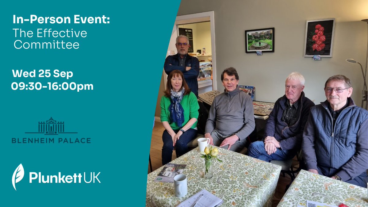 Generously supported by <a href="/BlenheimPalace/">Blenheim Palace</a>, join us for an in-depth workshop that will help you and your community-owned business think through some key questions for your committee.

🥪Light Lunch provided
🎫£45 for members and £65 for non-members 

👉plunkett.my.site.com/Eventsportal/s…