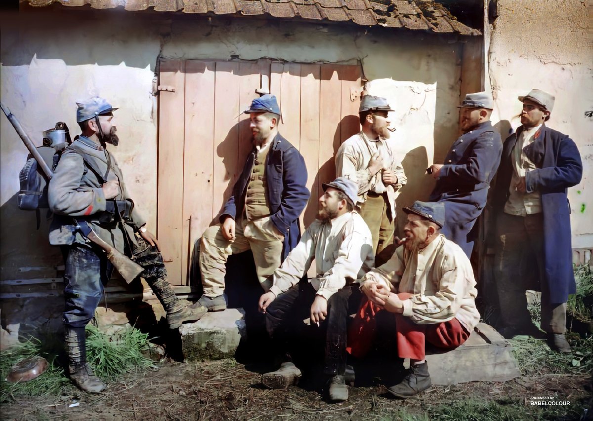 This is definitely one of my favourite autochrome enhancements from the First World War. The composition is like a classical painting, the light &amp; colour are just sublime, and the clarity strips away the last 110 years to make it resemble a modern-day re-enactment. This wonderful