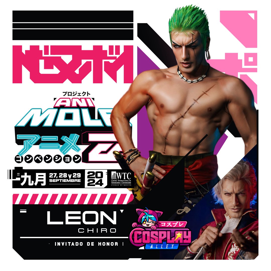 La Mole Convention (@lamolemx) on Twitter photo 💘 ¡Vuelve el novio de La Mole!
💪 Cosplayer, influencer y modelo profesional, <a href="/Leon_Chiro/">Leon Chiro</a> ha realizado colaboraciones con Ubisoft, Bandai Namco, Square Enix y Capcom, colocándose como uno de los representantes masculinos del cosplay más importantes a nivel mundial.
#AniMole2024 💘 ¡Vuelve el novio de La Mole!
💪 Cosplayer, influencer y modelo profesional, <a href="/Leon_Chiro/">Leon Chiro</a> ha realizado colaboraciones con Ubisoft, Bandai Namco, Square Enix y Capcom, colocándose como uno de los representantes masculinos del cosplay más importantes a nivel mundial.
#AniMole2024
